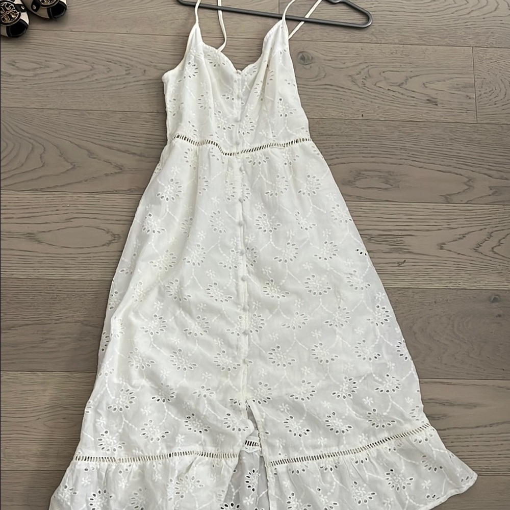 Elegant White Eyelet Dress